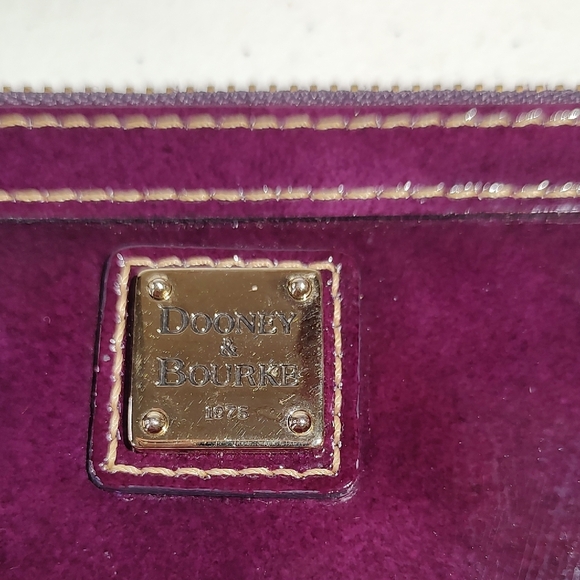 Dooney & Bourke Deep Purple Patent Leather Wristlet Mini Purse - Picture 2 of 16
